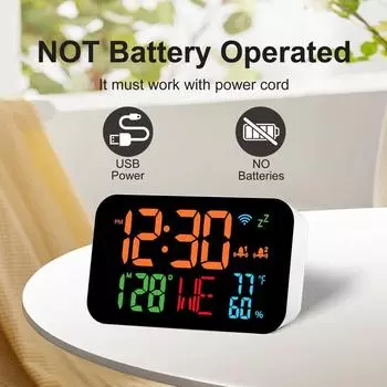 Tu-ya WiFi настольные часы интеллектуальный термометр гигрометр с цифровым светодиодным дисплеем поддержка WIFI автокалибровка для дома разноцветный