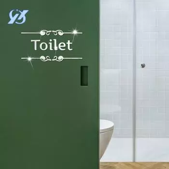 Туалет английский слоган декоративная наклейка на зеркало 1 мм акриловая наклейка туалет ванная комната настенная наклейка