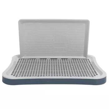 Туалет для дрессировки собак с настенной колонной, съемный, переносной, сетчатый, для дрессировки щенков, для больших и маленьких темно-синий