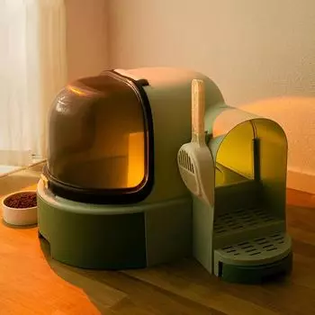 Туалет для кошачьего туалета, полностью закрытый, коридорный туалет для кошачьего туалета, закрытый, выдвижной, очень большой, устойчивый к запахам и песку