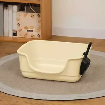 Туалет для кошачьего туалета с защитой от брызг, с высокими бортами, низким входом, U-образный, заниженный зелёный