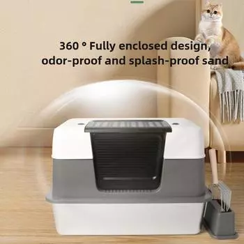 Туалет для кошек из нержавеющей стали, легко чистится, полностью закрытый, большой, устойчив к коррозии, брызгам, товары для животных