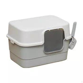 Туалет для кошек с крышкой, переносной, с защитой от брызг, с низким входом, съемный, большой