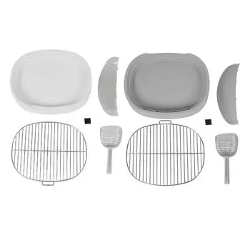 Туалет для обучения собак с настенным бачком, держатель для приучения к горшку, переносной лоток для собак с перегородкой Grey