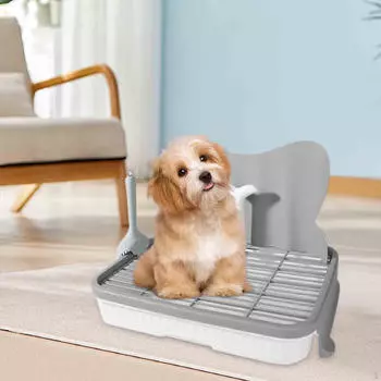 Туалет для собак, лоток для дрессировки домашних животных, сетчатый съемный уголок для дрессировки щенков для маленьких и средних собак серый
