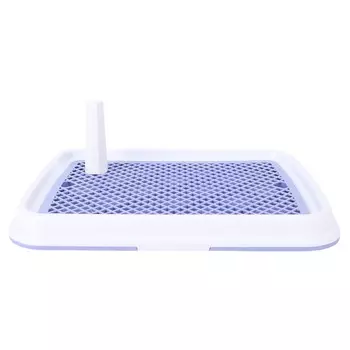 Туалет для собак с высоким ограждением, устойчивый к запахам, легко моющийся, пластиковый держатель для мочеиспускательного канала, лоток для домашних животных для маленьких собак синий