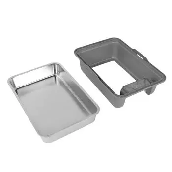 Туалет из нержавеющей стали, устойчивый к разбрызгиванию, легко моется, высокие борта, закрытый туалет для кошек серый