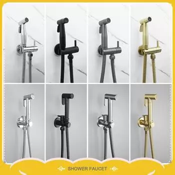 Туалет Mate Ванная комната Биде Душевая головка настенный черный медный угловой клапан ручной пистолет-распылитель кран аксессуары для ванной комнаты