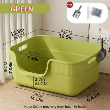 Туалет с защитой от брызг, в форме ванны, с совком для мусора и дезодорирующим набором, туалет с ручкой для легкого ухода и чистки зелёный