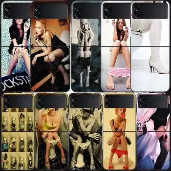 Туалет сексуальный фото постер чехол для Samsung Galaxy Z Flip 3 Flip 5 4 5G черный жесткий чехол для мобильного телефона Samsung Z Flip 5 5G роскошный ПК Samsung Z Flip 4 5G