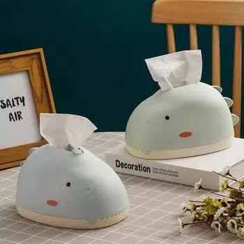 Туалет Ванная комната Мультфильм Милый Диспенсер Динозавр Коробка Для Хранения Салфеток Коробка Для Салфеток Чехол синий