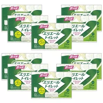 Туалетная бумага Elleair Double Soft Pack Type 130 пар x 50 штук x 10 дюймов (5 упаковок) [Проданный случай]