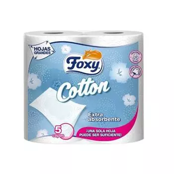 Туалетная бумага Foxy Cotton, 5 слоев, 4 рулона