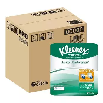 Туалетная бумага Kleenex 45 м x 8 рулонов двойная x 4 шт. [Половина упаковки] долговечная