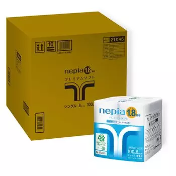 Туалетная бумага Napia Premium Soft в рулонах, длина 100 м, без запаха, 64 рулона, рулоны x 8 1,8 (Один) (8 упаковок) [Корпус продукта] белый