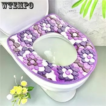Туалетная подушка Оптом, Для дома, Зима, Утолщенное сиденье, Крышка унитаза, Тип пасты фиолетовый