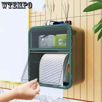 Туалетная салфетка Ящик Для туалетной стойки Ящик для хранения бумаги Ящик для хранения бумаги Без пробивки Ящик для туалетной бумаги Настенный держатель для тканей белый