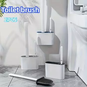 Туалетная щетка настенная туалетная щетка сменная длинная ручка силиконовые туалетные щетки быстросохнущие мягкие набор для ванной комнаты