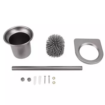 Туалетная щетка с держателем для хранения, настенная, из алюминиевого сплава, с длинной ручкой, для домашнего использования