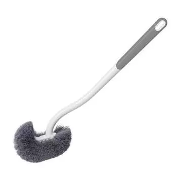 Туалетная щетка с подвесным дизайном, полусферической головкой, удлиненной ручкой, подвесным стилем, инструмент для чистки ванной комнаты серый