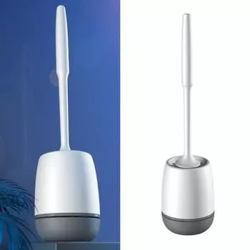 Туалетная щетка с возможностью настенного крепления Простая установка Конструкция слива Чистящая щетка с держателем Настенный аксессуар для ванной комнаты чёрный