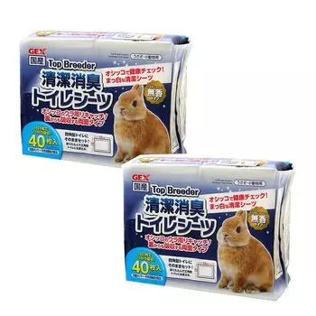 Туалетные листы GEX Top Breeder Clean с дезодорирующим эффектом, 40 листов x 2, туалет для кроликов
