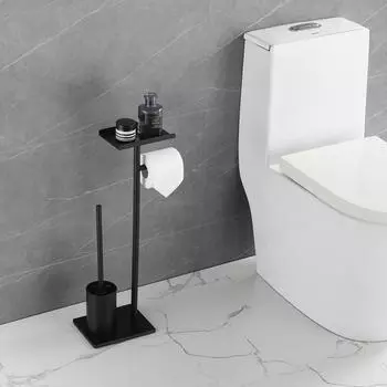 Туалетный ершик Напольный держатель для бумажных полотенец Бытовая туалетная бумага для ванной комнаты водонепроницаемая вертикальная Новая многофункциональная золотистая чёрный