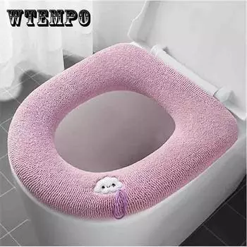 Туалетный коврик Главная Четыре сезона Универсальный туалетный чехол Туалетный мойка Симпатичная зимняя утолщенная подушка сиденья Подушка туалетного кольца Подушка