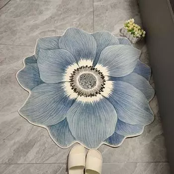 Туалетный столик грязеотталкивающий ковер в виде цветка лотоса гостиная прикроватный круглый ковер напольный коврик в форме цветка Diameter 60CM