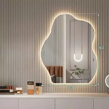 Туалетный столик Зеркало для макияжа Светодиодная подсветка Нестандартное зеркало для туалетного столика Роскошная спальня Украшение комнаты Эстетика