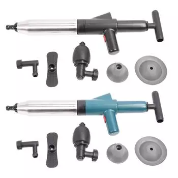 Туалетный вантуз высокого давления для прочистки слива из нержавеющей стали для удаления засоров в ванной комнате, душе, кухне Black