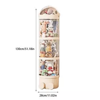 Туба для хранения плюшевых кукол 4-слойная для хранения мягких игрушек, дисплей для игрушек, прозрачное ведро-органайзер для хранения мягких кукол, для гостиной