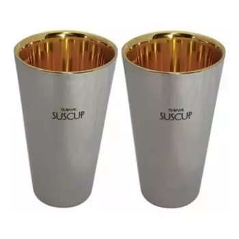 TUBAME SUSCUP Прямая пара чашек позолоченная (24к внутри) SCW-4GP