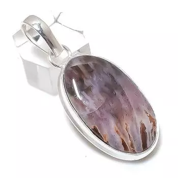 Tube Agate Gemstone Handmade 925 Sterling Silver Jewelry Pendant 2.13 E7a77