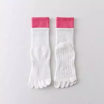 Tube Five-Finger Yoga Socks Women s Double Mouth Split Toe Pilates Socks Professional Non-Slip Indoor Sports Fitness Dance Pantyhose 9205 five-finger yoga socks White 1 pair]