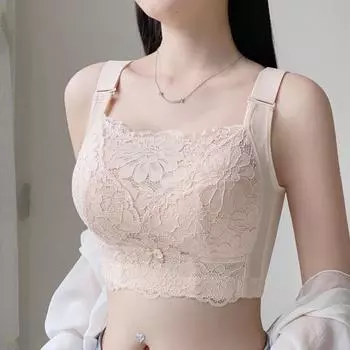 трубка топ регулировка нижнее белье женское вторичная коррекция груди большая грудь маленькая ультратонкая анти-легкая 75B зелёный