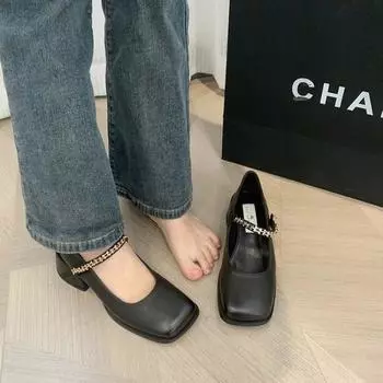 Туфли африканские женские 2024 года, летние туфли на высоком каблуке с открытым носком, сандалии Мэри Джейн с квадратным носком, сексуальные туфли-лодочки, бордовые кожаные последние 35 чёрный