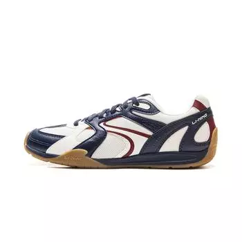 Туфли-балетки Li Ning Retro Classic Удобные Легкие Мягкие Эластичные Нескользящие Износостойкие Повседневные Туфли Женские балетки Белые Синие AGLV204-4 35