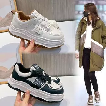 Туфли белые из натуральной кожи, круглые туфли на плоской подошве, повседневные женские туфли с увеличенным носком 35 коричневый