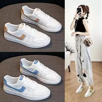 Туфли белые из натуральной кожи женские, весенние, новые, женская обувь, универсальные туфли на плоской подошве, повседневная спортивная обувь для женщин 35