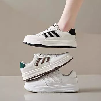 Туфли белые на толстой подошве женские универсальные увеличивающие рост студенческие туфли для скейтбординга одинарные туфли спортивная обувь 35 белый