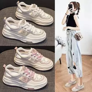 Туфли белые с полыми носками женские летние сандалии новые универсальные дышащие туфли из натуральной кожи для спорта и отдыха женские туфли Tide 35