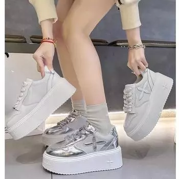 Туфли белые с толстой подошвой из сетки, женские, весна-лето, новые, дышащие и универсальные, повседневные туфли для сёрфинга с небольшой подошвой 35 белый