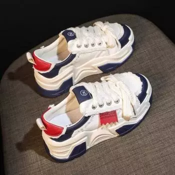 Летняя женская спортивная и повседневная обувь на толстой подошве 34 белый