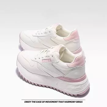 Туфли белые с толстой подошвой женские повседневные спортивные увеличивающие рост женские туфли легкие туфли Gump обувь Pops 34 розовый