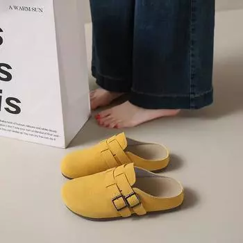 Туфли Boken матовые, плоские, одна педаль, мягкое дно, мягкая поверхность, удобные, уродливые, милые, японские ретро-туфли Boken, одиночные туфли ZY8582 35 серый