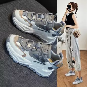 Туфли Daddy Shoes из натуральной кожи с флисовой подкладкой, тонкие, новые, весенние и осенние, женские туфли на платформе, спортивная повседневная обувь 34