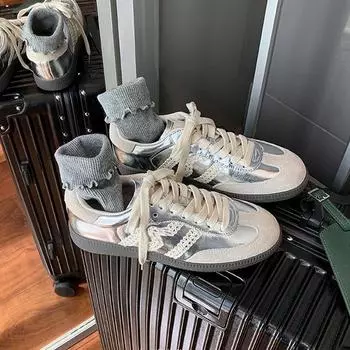 Туфли дерби из натуральной кожи, женские туфли из коровьей кожи, ретро-обувь со шнуровкой, спортивная повседневная обувь, обувь Gump 35 серебряный