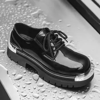 Туфли дерби с большой головой, мужские, летние, увеличивающие рост, повседневные кожаные туфли в британском стиле, туфли Martin с низким верхом 2304-J 38