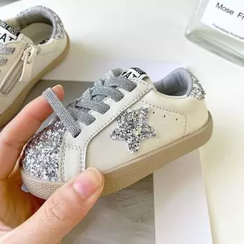 Туфли для девочек, грязные туфли в форме звезд, детские прогулочные туфли на мягкой подошве, детские белые туфли, новые одиночные туфли весной и осенью. 15 слоновая кость